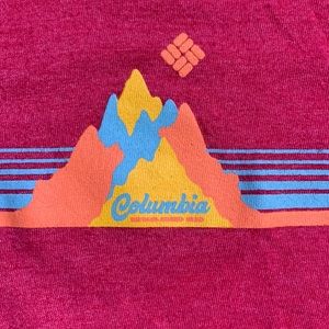 Columbia Graphic T-Shirt Men's XL Short Sleeve Crew Neck Red